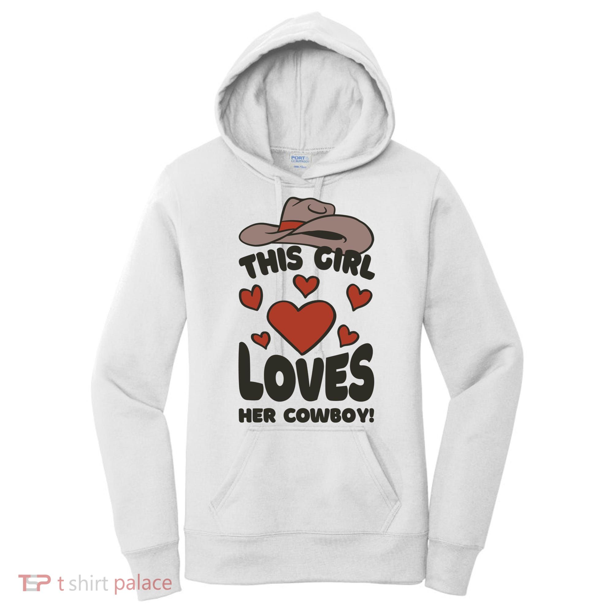 This Girl Loves Her Cowboy Cute Girlfriend Women's Hoodie