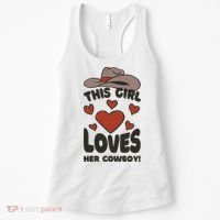 This Girl Loves Her Cowboy Cute Girlfriend Women's Tank Top thumb 0