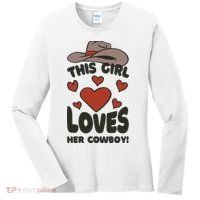 This Girl Loves Her Cowboy Cute Girlfriend Women's Long Sleeve Shirt thumb 0