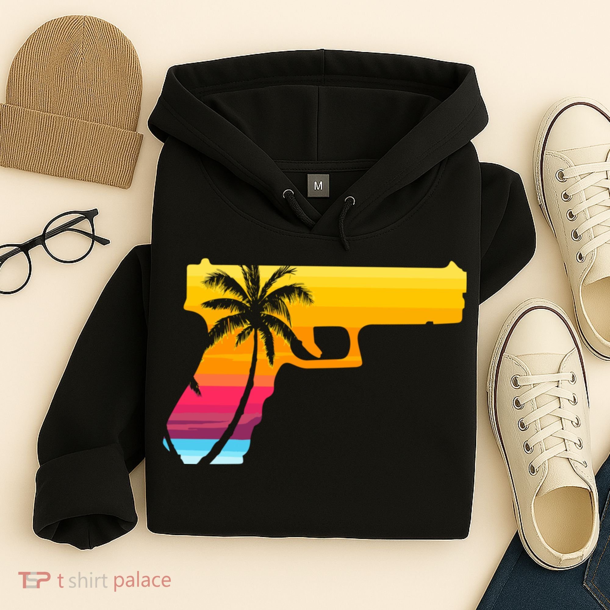 Tropical Gun Lover Firearm Beach Cute Hawaiian Gift Aloha Hoodie