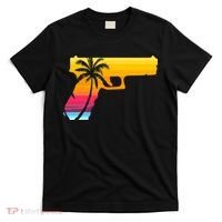 Tropical Gun Lover Firearm Beach Cute Hawaiian Gift Aloha T-Shirt thumb 0