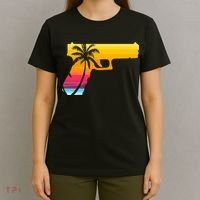 Tropical Gun Lover Firearm Beach Cute Hawaiian Gift Aloha T-Shirt thumb 4