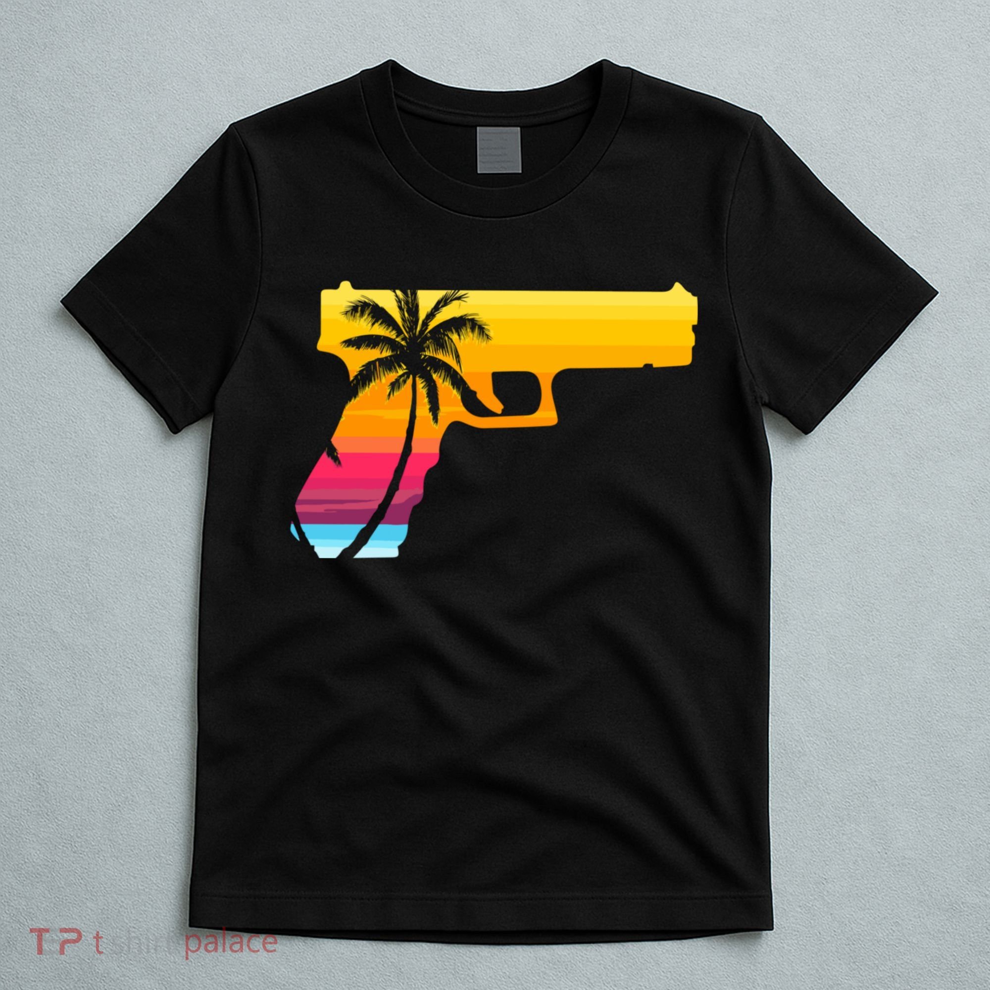 Tropical Gun Lover Firearm Beach Cute Hawaiian Gift Aloha T-Shirt