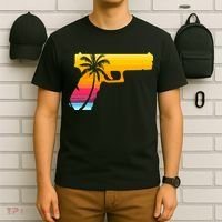 Tropical Gun Lover Firearm Beach Cute Hawaiian Gift Aloha T-Shirt thumb 6
