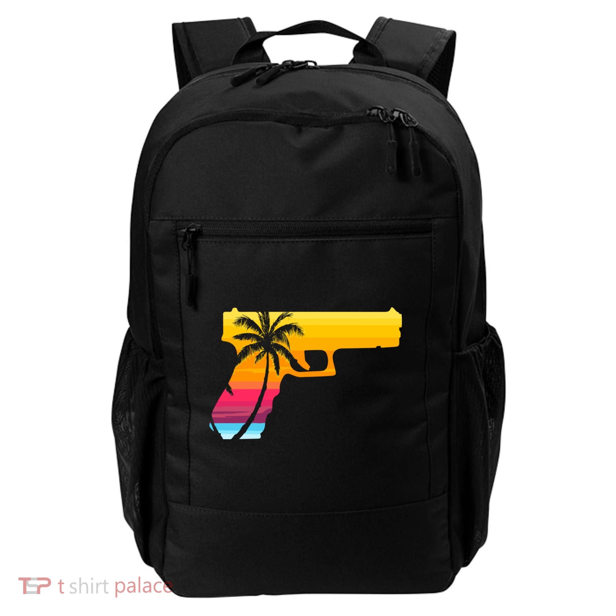 Tropical Gun Lover Firearm Beach Cute Hawaiian Gift Aloha Backpack