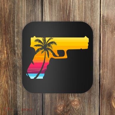 Tropical Gun Lover Firearm Beach Cute Hawaiian Gift Aloha Coaster