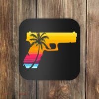 Tropical Gun Lover Firearm Beach Cute Hawaiian Gift Aloha Coaster thumb 0