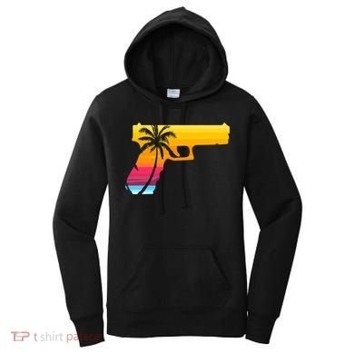 Tropical Gun Lover Firearm Beach Cute Hawaiian Gift Aloha Women's Hoodie