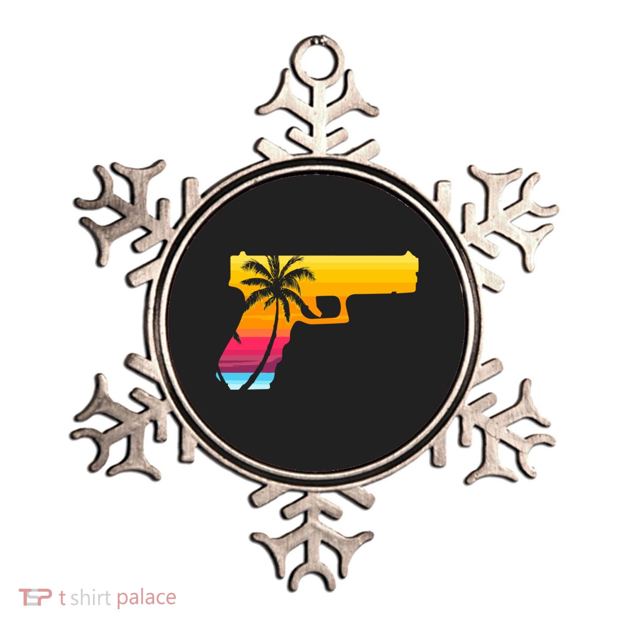 Tropical Gun Lover Firearm Beach Cute Hawaiian Gift Aloha Ornament