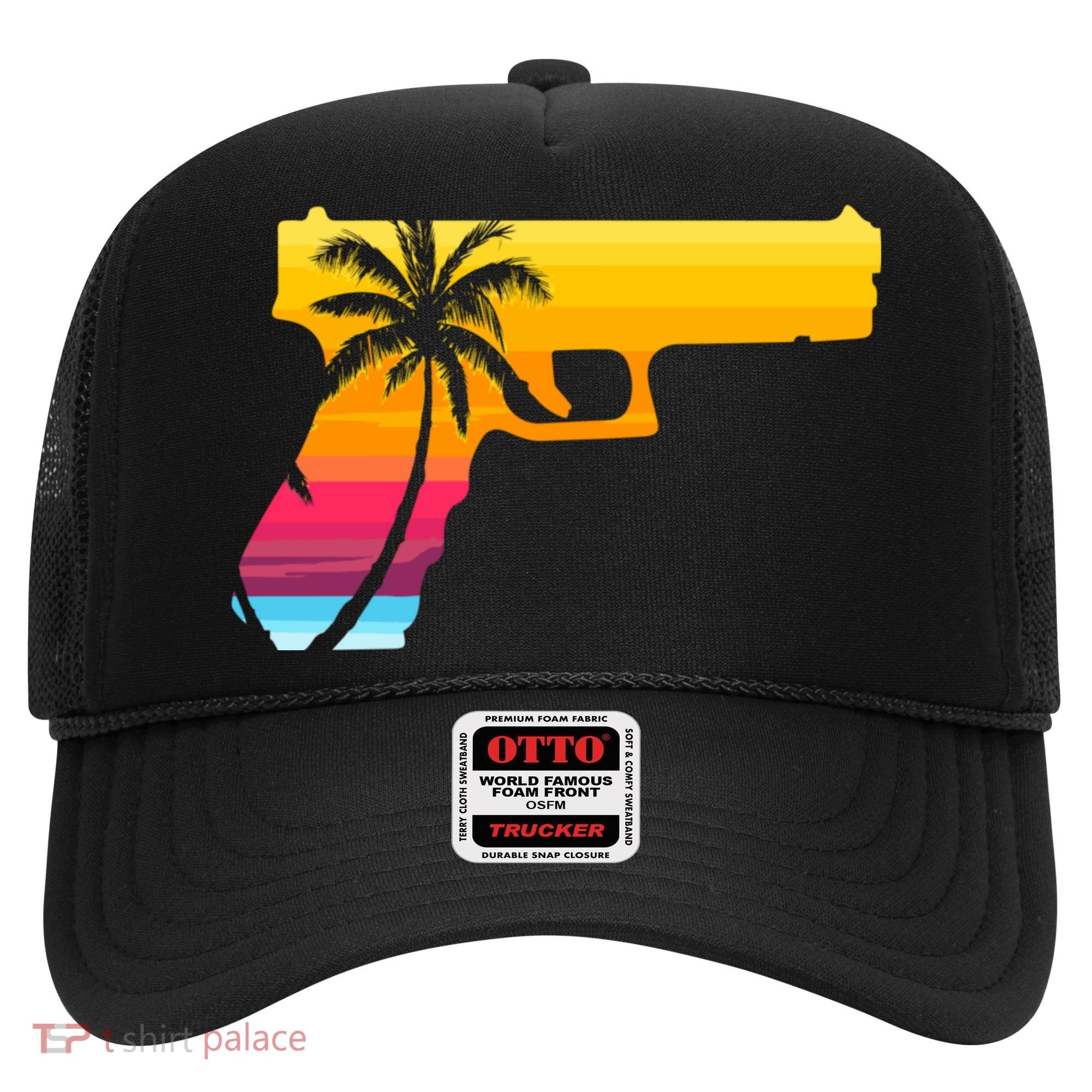 Tropical Gun Lover Firearm Beach Cute Hawaiian Gift Aloha Hat