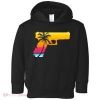 Tropical Gun Lover Firearm Beach Cute Hawaiian Gift Aloha Toddler Hoodie thumb 0