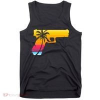 Tropical Gun Lover Firearm Beach Cute Hawaiian Gift Aloha Tank Top thumb 0