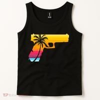 Tropical Gun Lover Firearm Beach Cute Hawaiian Gift Aloha Tank Top thumb 2