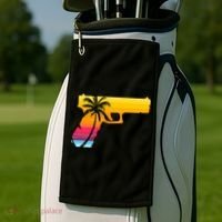 Tropical Gun Lover Firearm Beach Cute Hawaiian Gift Aloha Golf Towel thumb 2