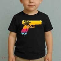 Tropical Gun Lover Firearm Beach Cute Hawaiian Gift Aloha Toddler T-Shirt thumb 2