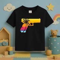 Tropical Gun Lover Firearm Beach Cute Hawaiian Gift Aloha Toddler T-Shirt thumb 3