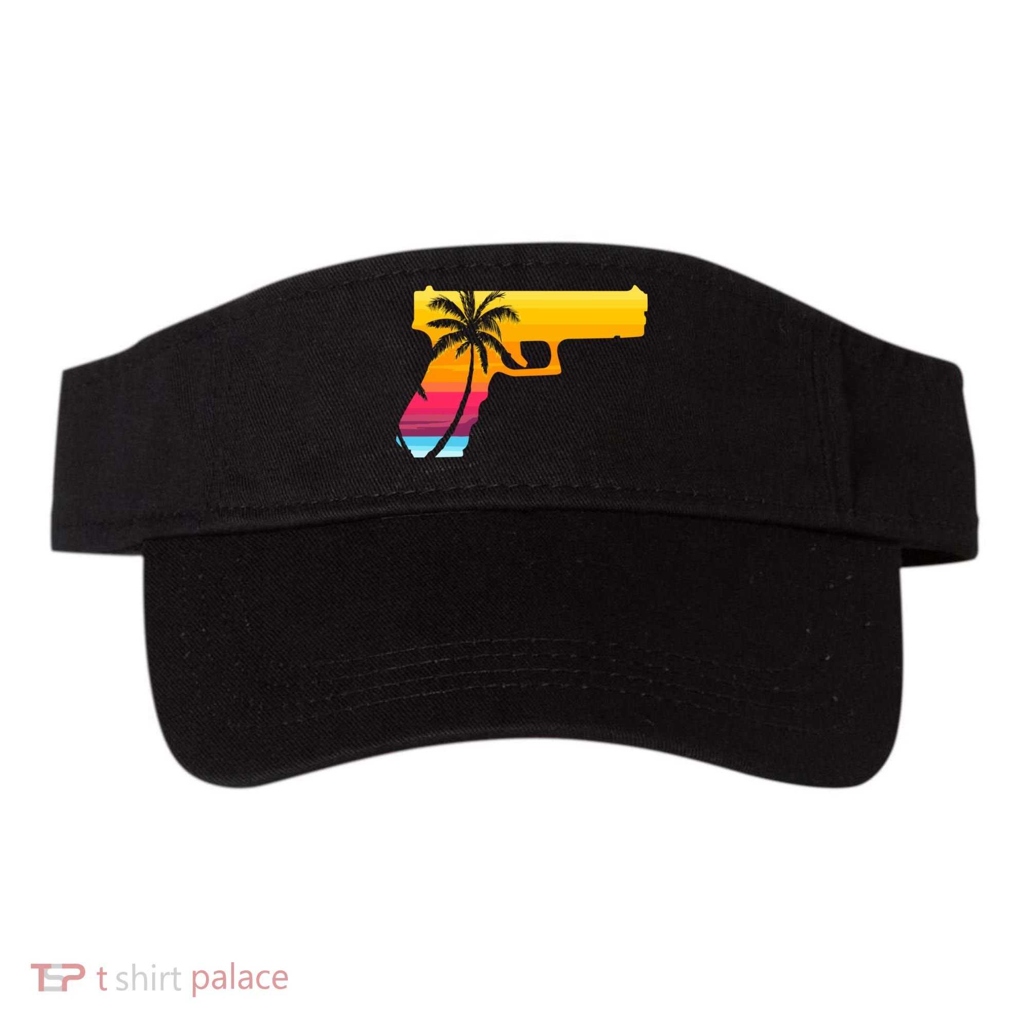 Tropical Gun Lover Firearm Beach Cute Hawaiian Gift Aloha Visor