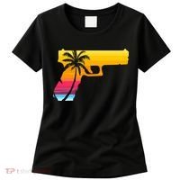 Tropical Gun Lover Firearm Beach Cute Hawaiian Gift Aloha Women's T-Shirt thumb 0