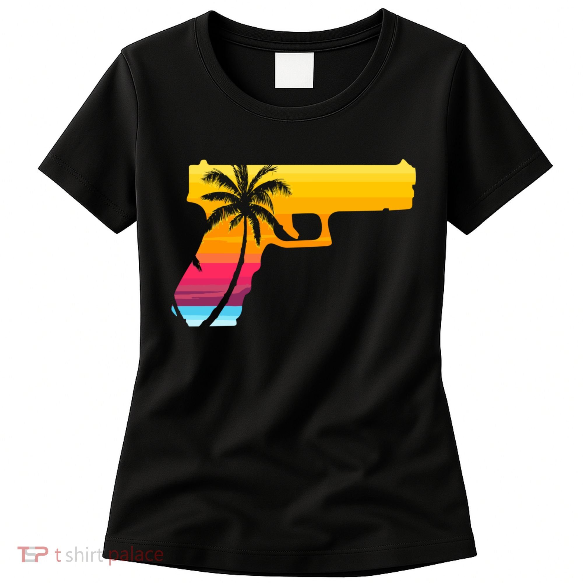 Tropical Gun Lover Firearm Beach Cute Hawaiian Gift Aloha Women's T-Shirt
