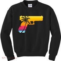 Tropical Gun Lover Firearm Beach Cute Hawaiian Gift Aloha Kids Sweatshirt thumb 0