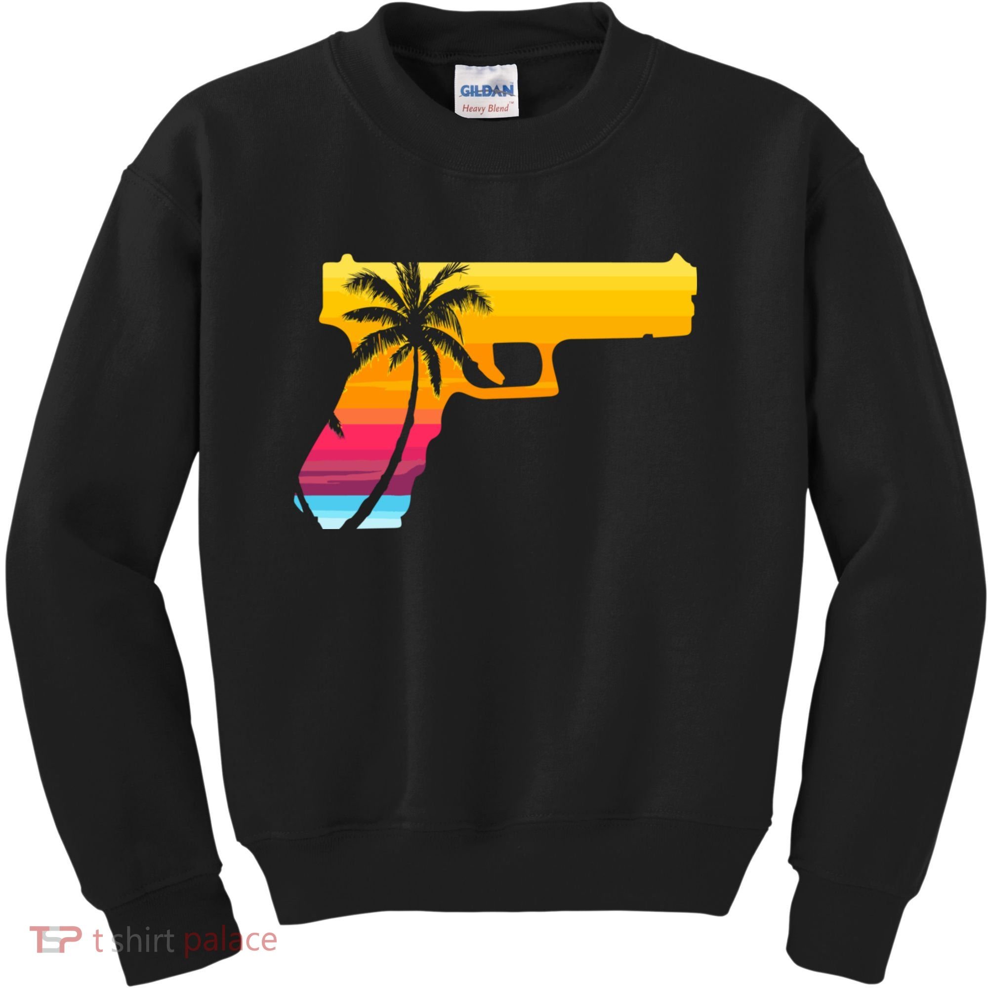 Tropical Gun Lover Firearm Beach Cute Hawaiian Gift Aloha Kids Sweatshirt