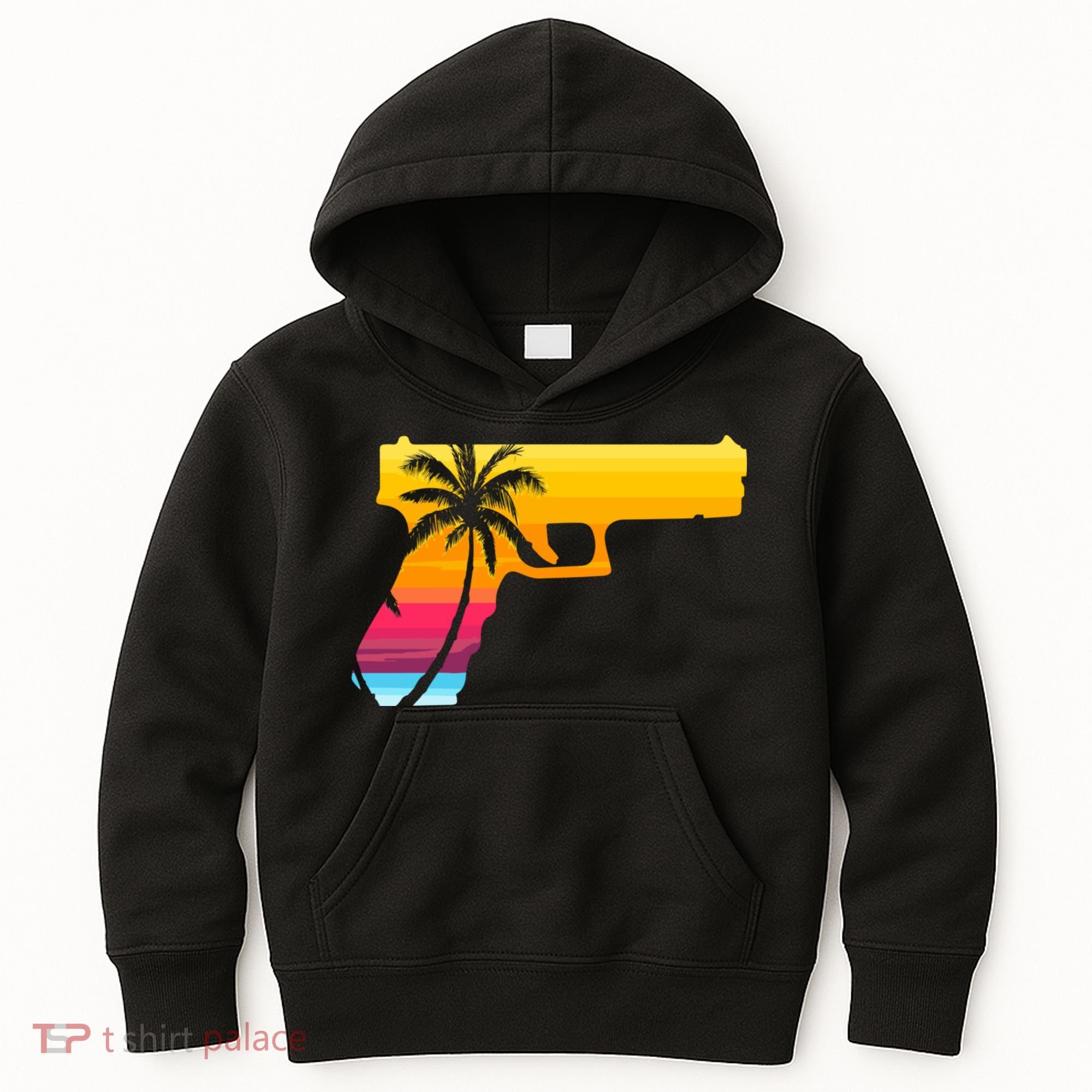 Tropical Gun Lover Firearm Beach Cute Hawaiian Gift Aloha Kids Hoodie