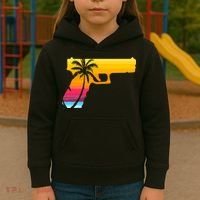 Tropical Gun Lover Firearm Beach Cute Hawaiian Gift Aloha Kids Hoodie thumb 3
