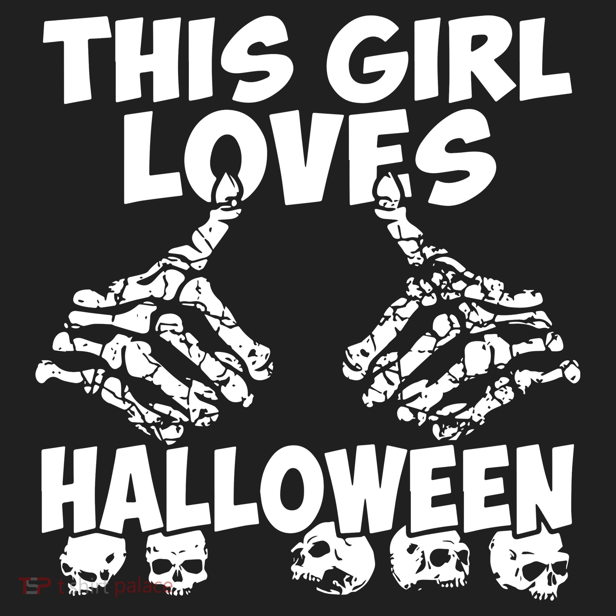 This Girl Lovers Halloween Satan Scare Black White Skeleton Tumbler