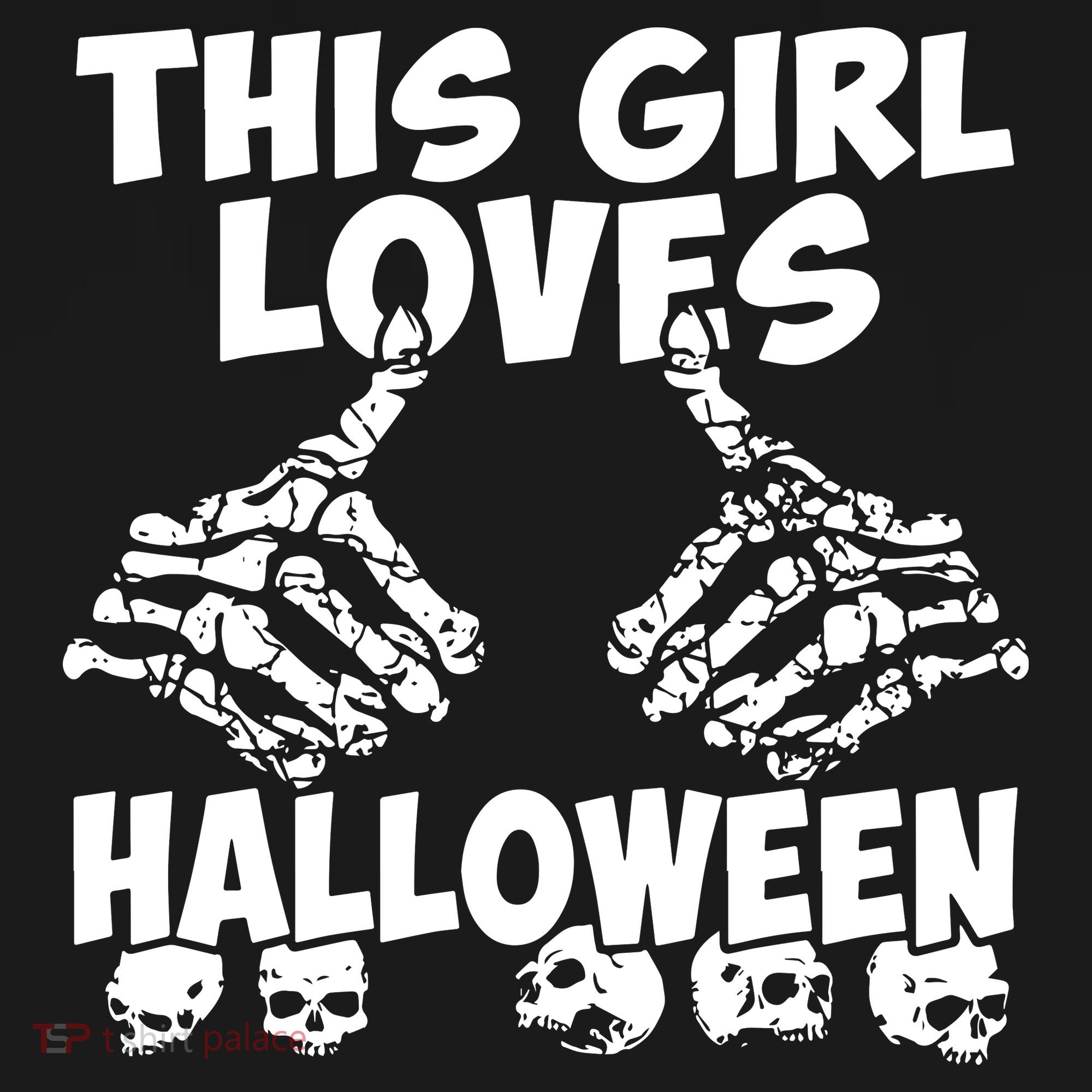 This Girl Lovers Halloween Satan Scare Black White Skeleton Tank Top