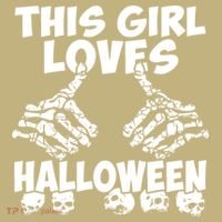 This Girl Lovers Halloween Satan Scare Black White Skeleton Hoodie thumb 2