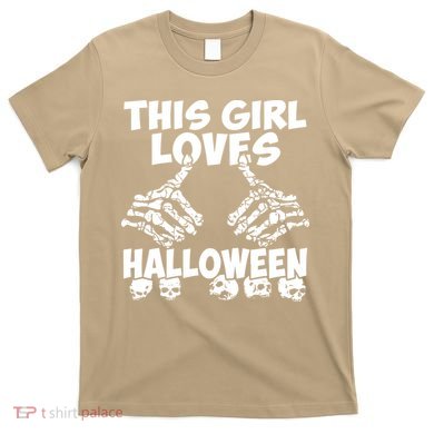 This Girl Lovers Halloween Satan Scare Black White Skeleton T-Shirt