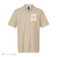 This Girl Lovers Halloween Satan Scare Black White Skeleton Polo thumb 0