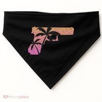 Tropical Gun Lover Firearm Beach Cute Hawaiian Gift Aloha USA-Made Doggie Bandana thumb 0