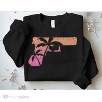 Tropical Gun Lover Firearm Beach Cute Hawaiian Gift Aloha Sweatshirt thumb 2