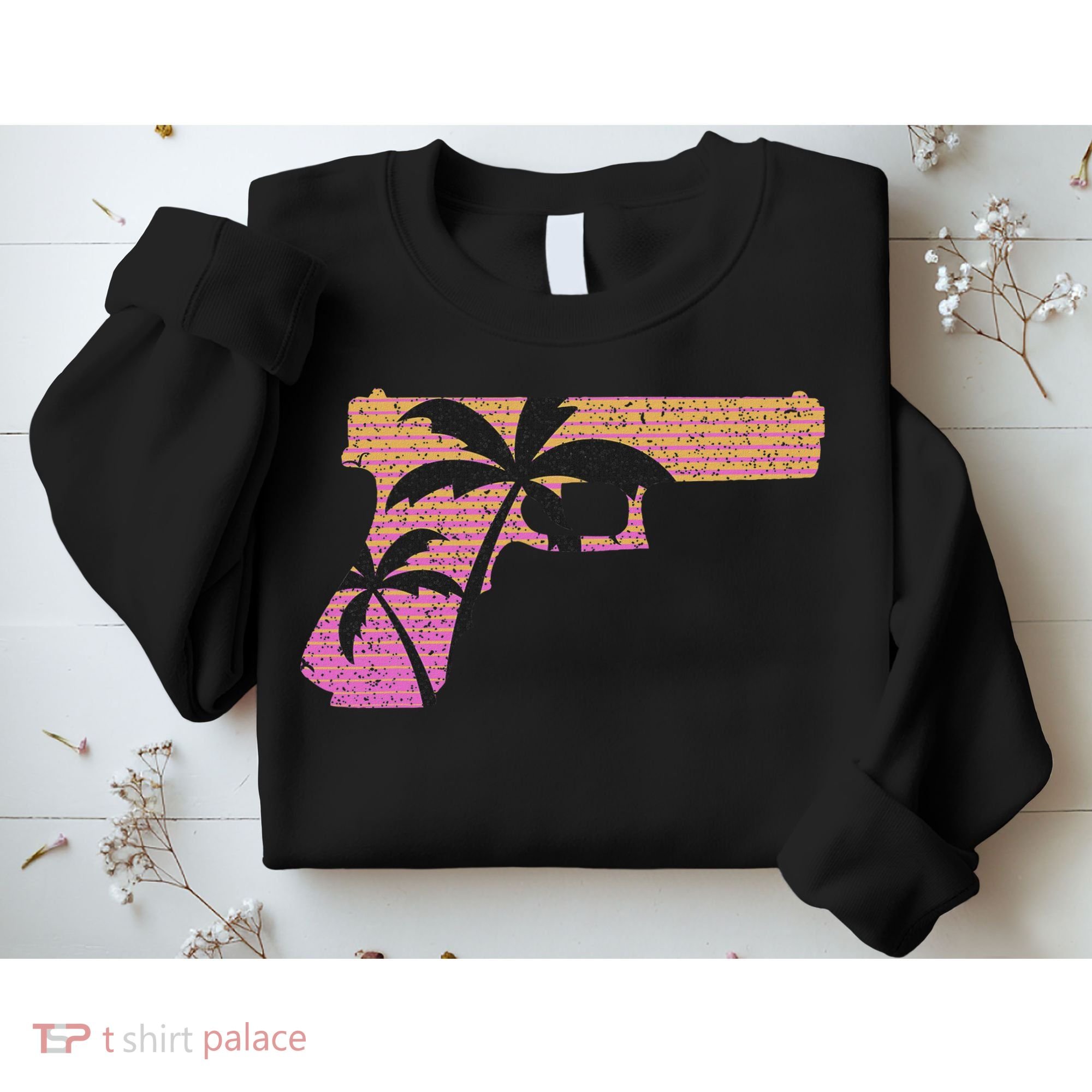 Tropical Gun Lover Firearm Beach Cute Hawaiian Gift Aloha Sweatshirt