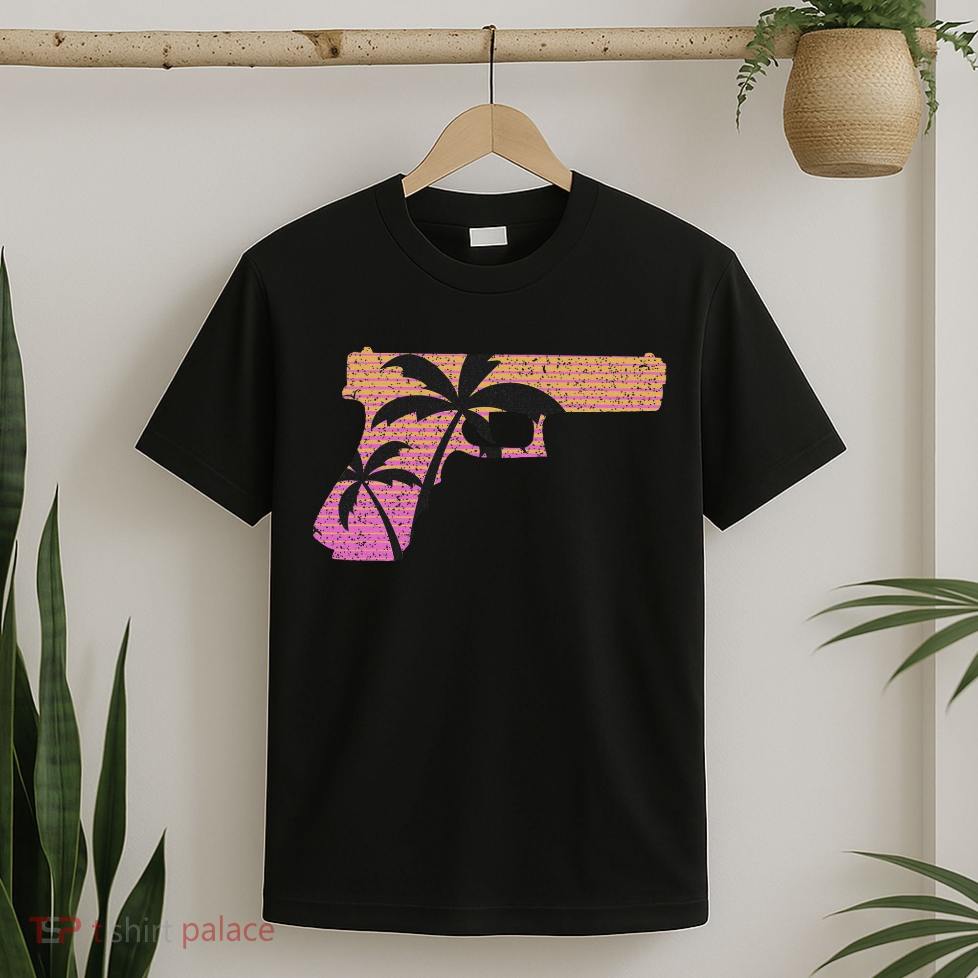 Tropical Gun Lover Firearm Beach Cute Hawaiian Gift Aloha T-Shirt