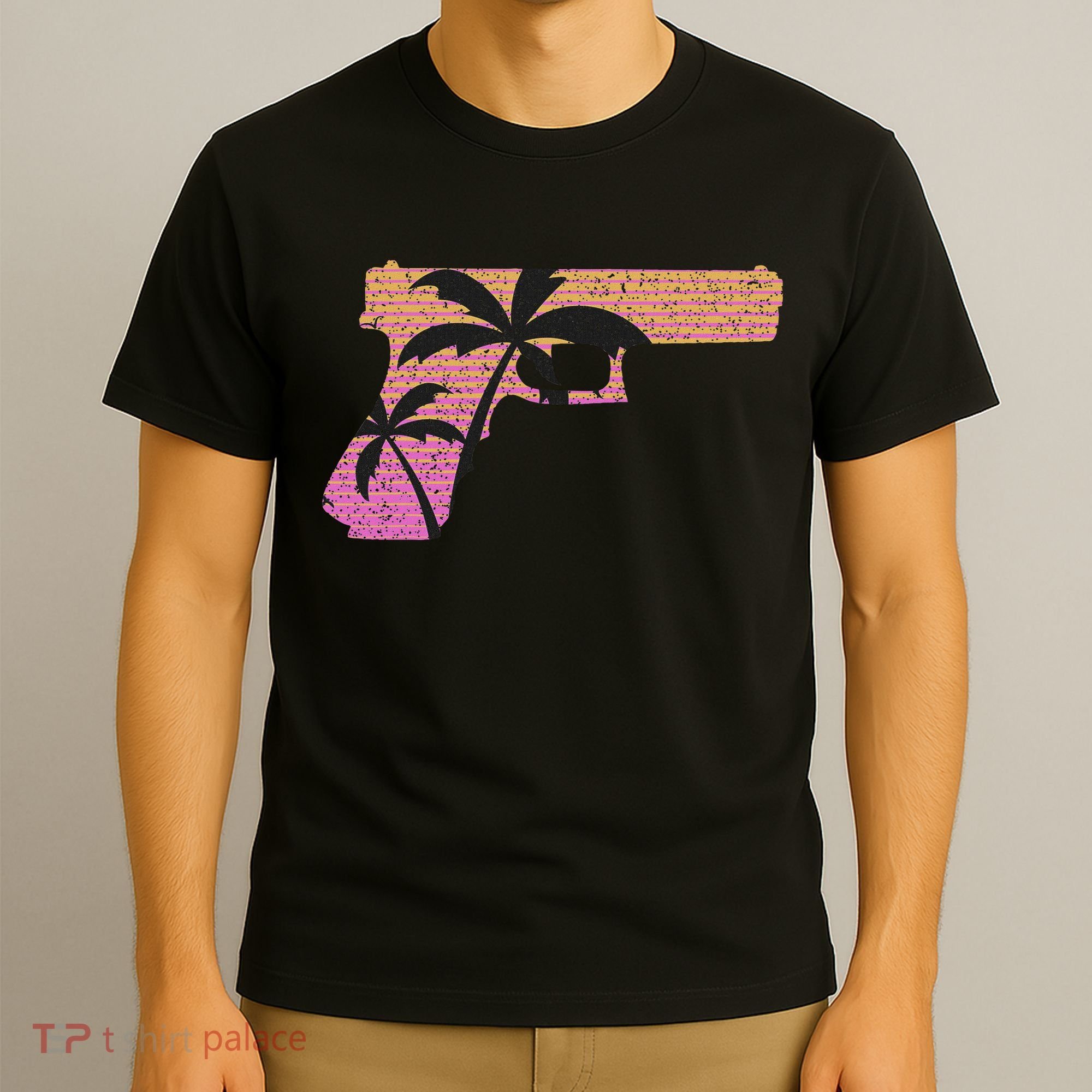 Tropical Gun Lover Firearm Beach Cute Hawaiian Gift Aloha T-Shirt