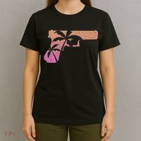 Tropical Gun Lover Firearm Beach Cute Hawaiian Gift Aloha T-Shirt thumb 4