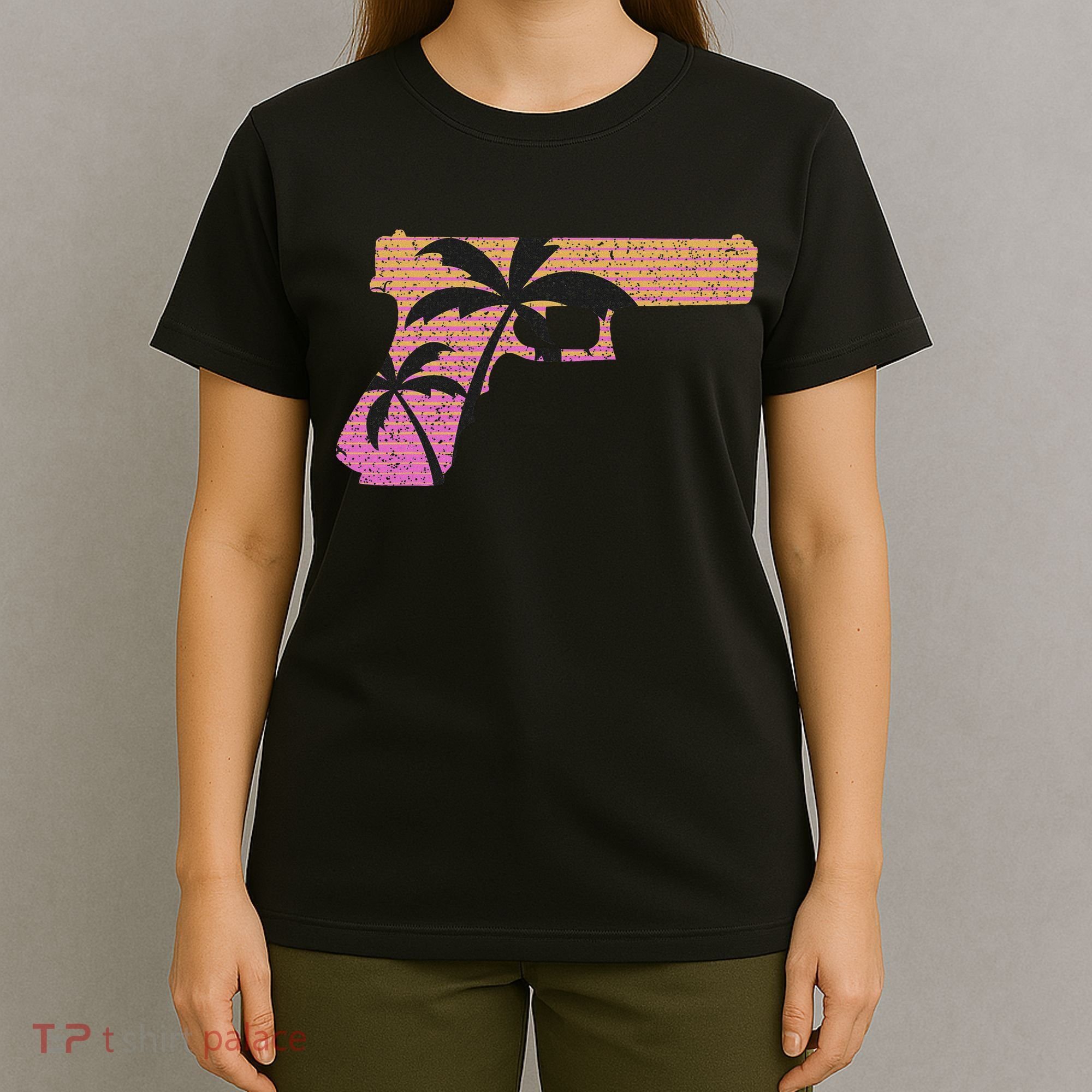 Tropical Gun Lover Firearm Beach Cute Hawaiian Gift Aloha T-Shirt