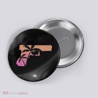 Tropical Gun Lover Firearm Beach Cute Hawaiian Gift Aloha Button thumb 0