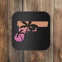 Tropical Gun Lover Firearm Beach Cute Hawaiian Gift Aloha Coaster thumb 0