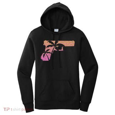 Tropical Gun Lover Firearm Beach Cute Hawaiian Gift Aloha Women's Hoodie