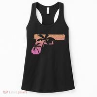 Tropical Gun Lover Firearm Beach Cute Hawaiian Gift Aloha Women's Tank Top thumb 0