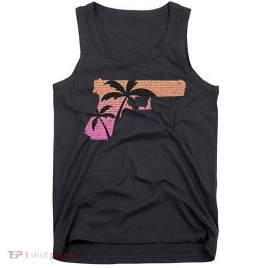 Tropical Gun Lover Firearm Beach Cute Hawaiian Gift Aloha Tank Top