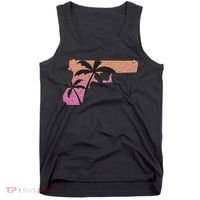 Tropical Gun Lover Firearm Beach Cute Hawaiian Gift Aloha Tank Top thumb 0