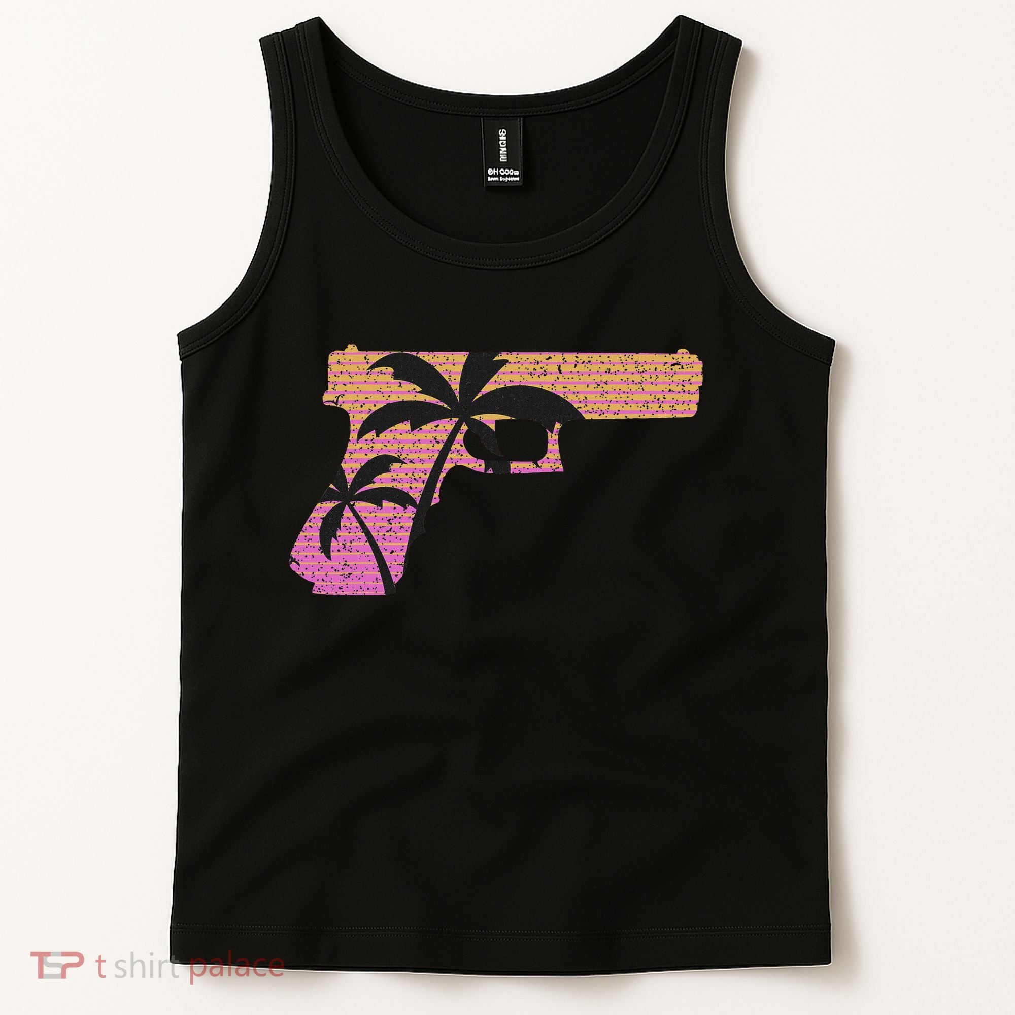 Tropical Gun Lover Firearm Beach Cute Hawaiian Gift Aloha Tank Top