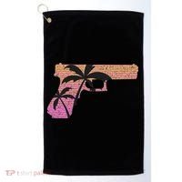 Tropical Gun Lover Firearm Beach Cute Hawaiian Gift Aloha Golf Towel thumb 0