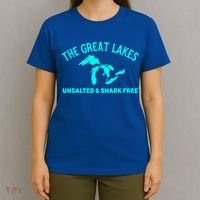 The Great Lakes Unsalted And Shark Free Michigan Gift Vintage Gift T-Shirt thumb 4