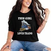 This Girl Loves Trains Train Lover Comfort Colors T-Shirt thumb 0