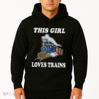 This Girl Loves Trains Train Lover Hoodie thumb 2
